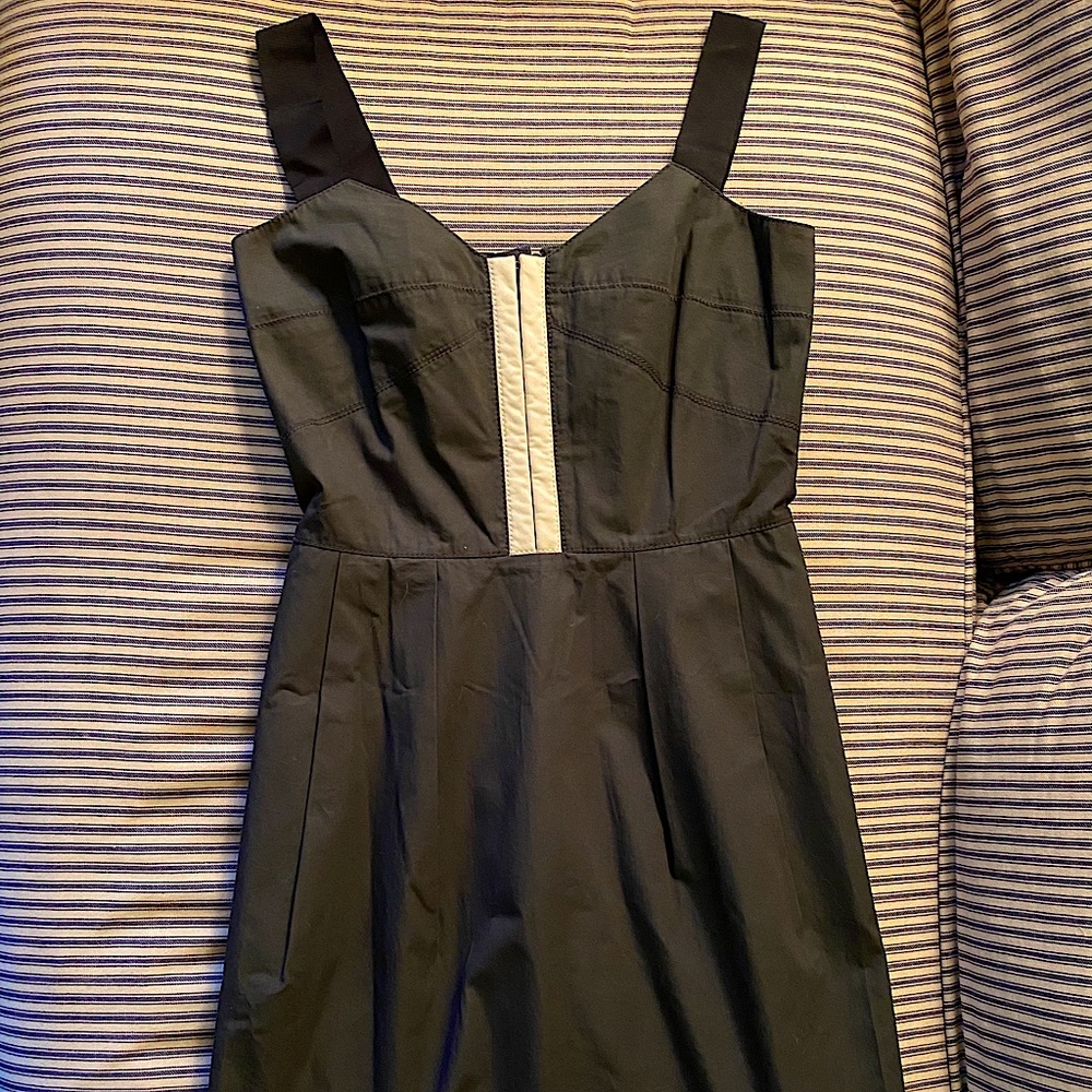 Hip, fun, charcoal dress from fashion show sale